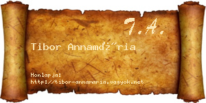 Tibor Annamária névjegykártya